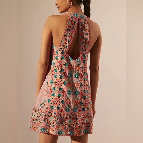 Anthropologie Embroidered and Appliquéd Beaded Shift Dress - 2 - Picture 3 of 10